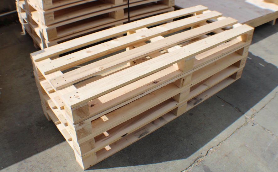 Stack of custom made wooden pallets