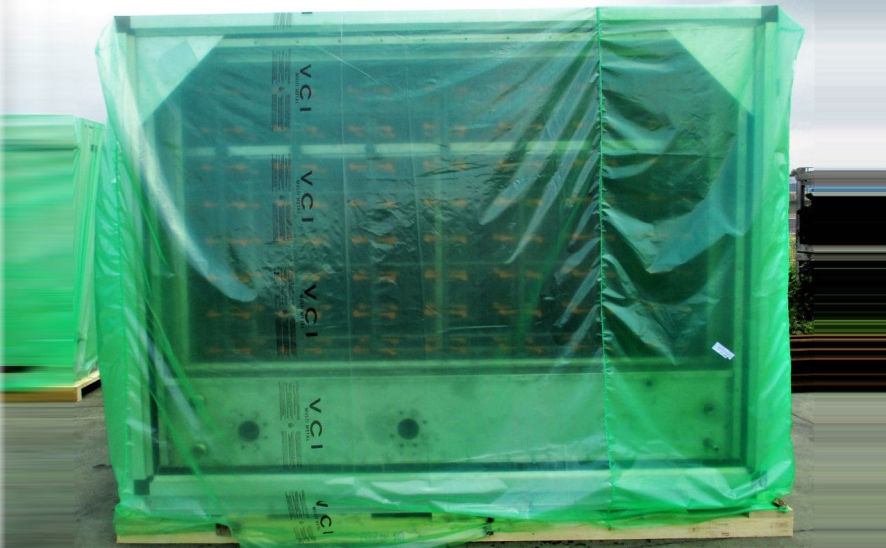 Large piece of equipment covered in green VCI